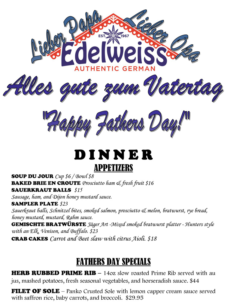 Edelweiss Fathers Day 2024