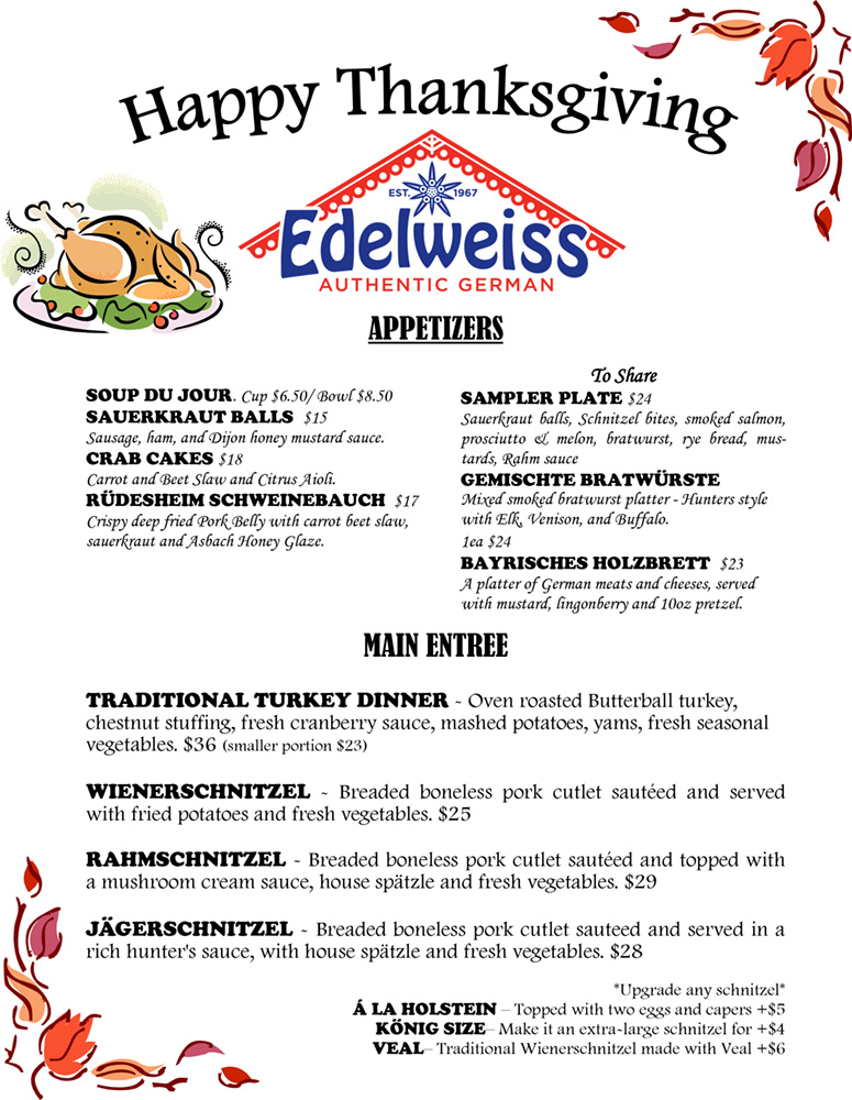 Edelweisse Thanksgiving 2025