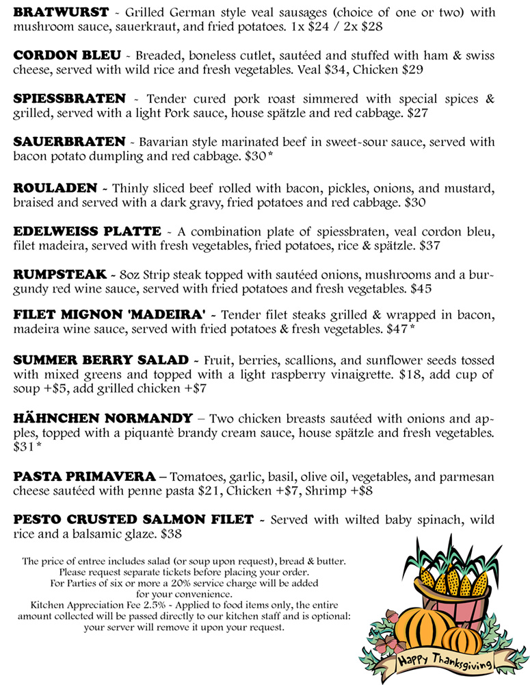 Edelweisse Thanksgiving 2025