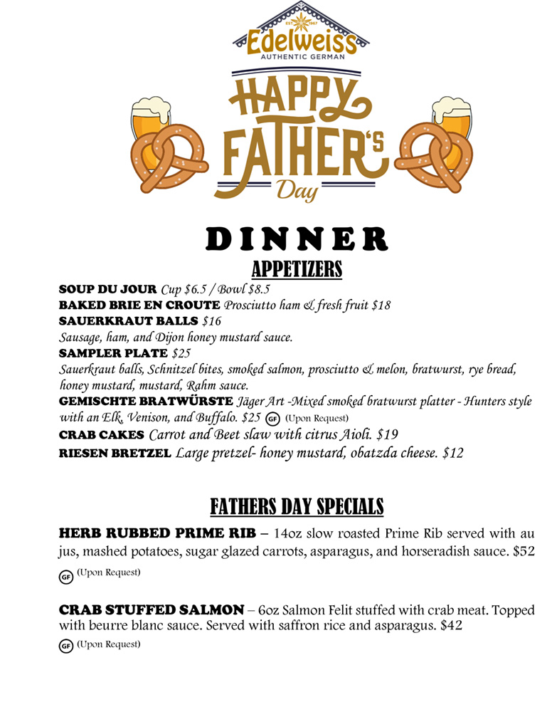 Fathers day 2026 at Edelweiss